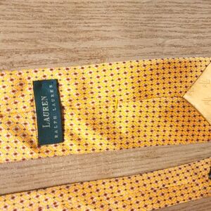Lauren Ralph Lauren Yellow Patterned Tie